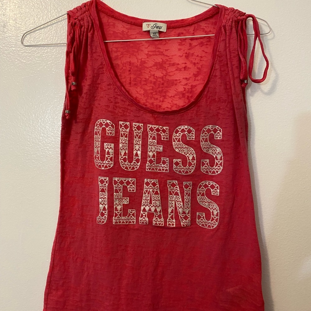 Guess Jeans xs sleeveless pink shirt tank top